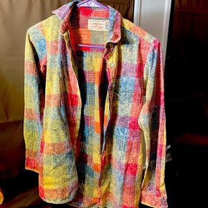 Unique beautiful checkered artisans de luxe for free people button up flannel